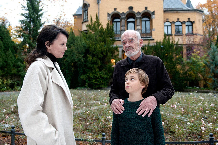 Iris Berben, Hans-Michael Rehberg and Louie Betton during the filming of Rosa Roth.